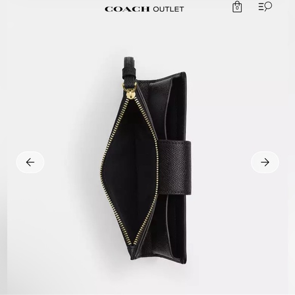Coach Black Leather Wristlet IPhone Cash Cards Coins And Wallet - Picture 3 of 4